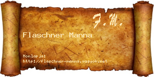 Flaschner Manna névjegykártya